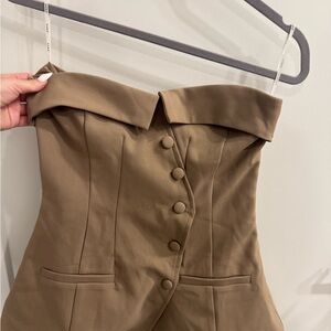 Sabo Skirt Brown Off-Shoulder Top